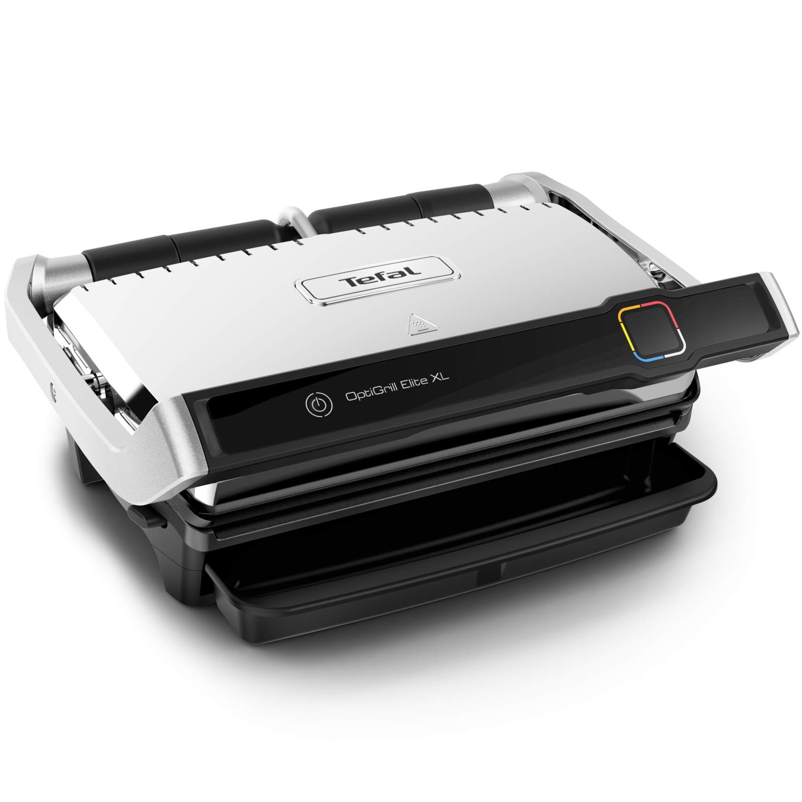 خرید از آمازون - Tefal Kontakt Optigrill Elite XL GC760D | 16 automatische Programme | Digitales Display mit Countdown | Extra Grillboost für Grillstreifen | 2200W | 44.4 x 34.3 x 18cm | Edelstahl/Schwarz