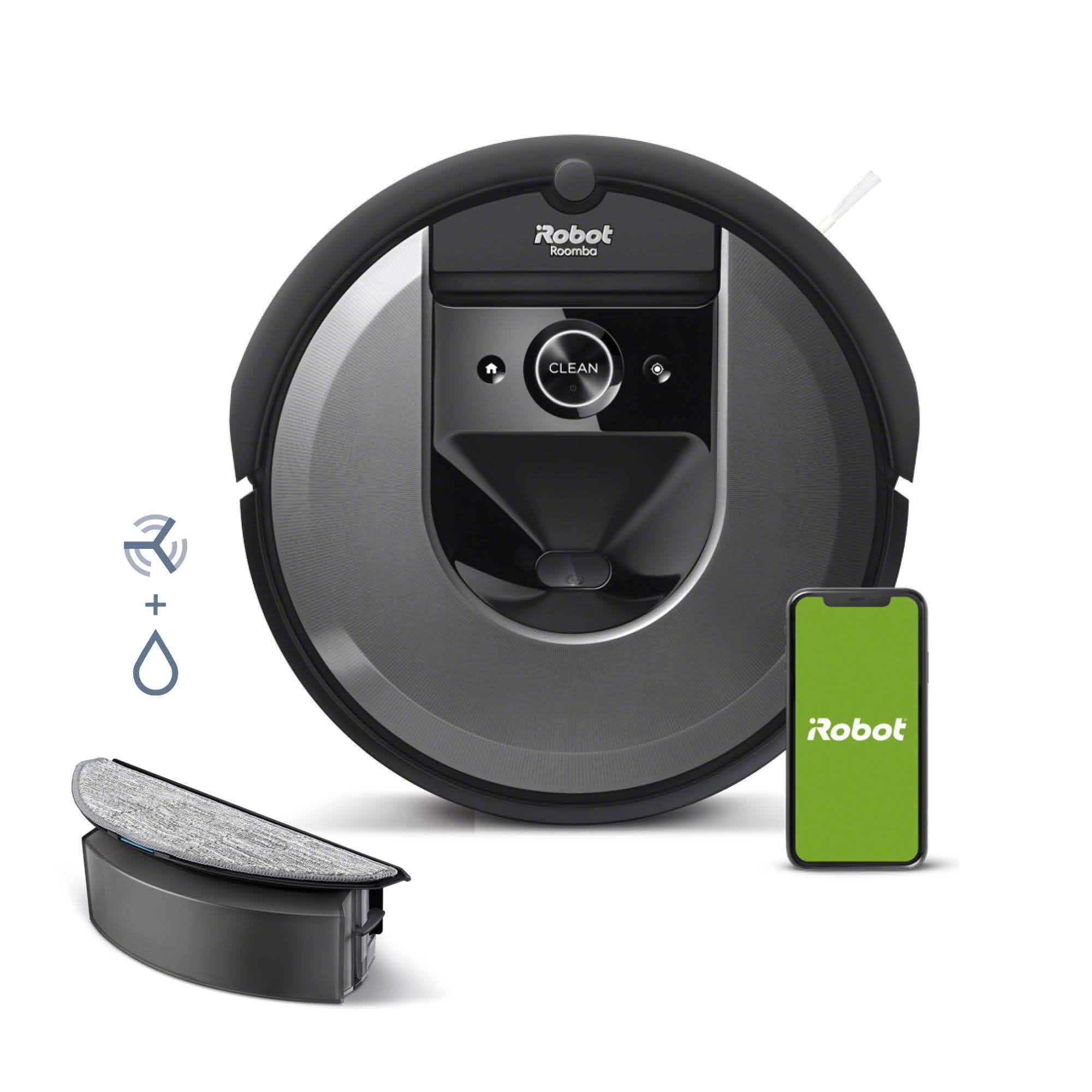 جارو رباتیک آی ربات آمریکا iRobot Roomba Combo i8 (i8176) ربات جاروبرقی و پاک کننده با ظرف جمع آوری 2 با پد تمیز کردن، catification هوشمند، سازگار با دستیار صوتی، WLAN، تنظیمات فردی از طریق برنامه، عملکرد نقره ای روشن Roomba Combo i8