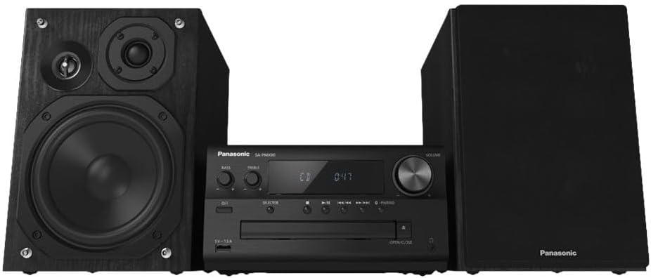 میکرو سیستم صوتی پاناسونیک Panasonic SC-PMX90 با بلندگوهای بامبو ،های-فای، صدای خانگی، توییتر گنبدی ابریشمی 1.9 سانت، توییتر پیزو ، بلوتوث، دو پورت USB