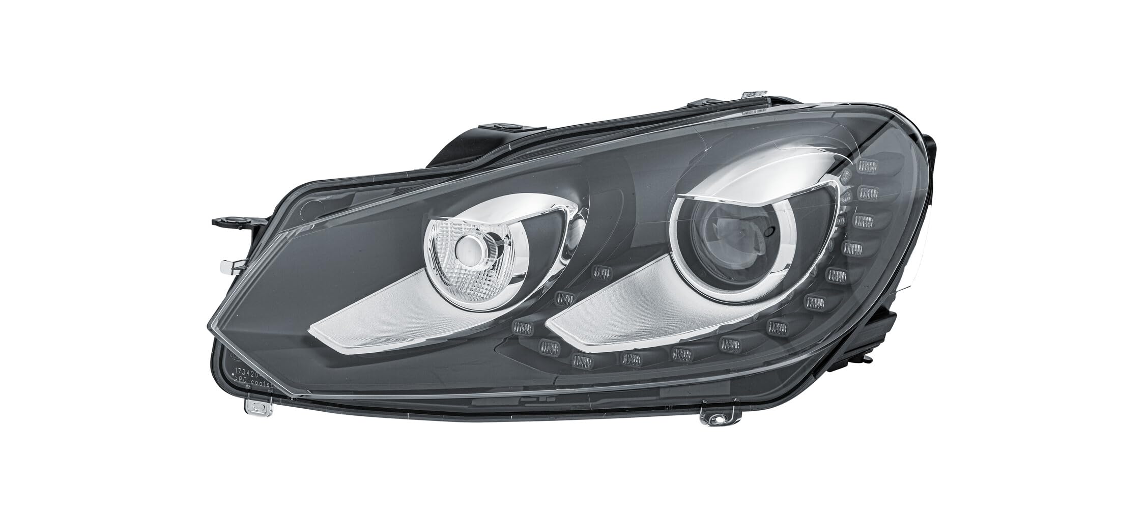 چراغ جلو خودرو HELLA 1ZS 009 902-771 Bi-Xenon/LED چراغ جلو - برای VW Golf VI (5K1) - ECE - برای ترافیک سمت راست - چپ، مشکی، کروم سمت چپ Bi-xenon/ با LED dagrijverlichting