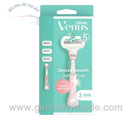 خود تراش ونوس ژیلت آمریکا Gillette Venus Deluxe Smooth Sensitive Rosegold + 3 Blades