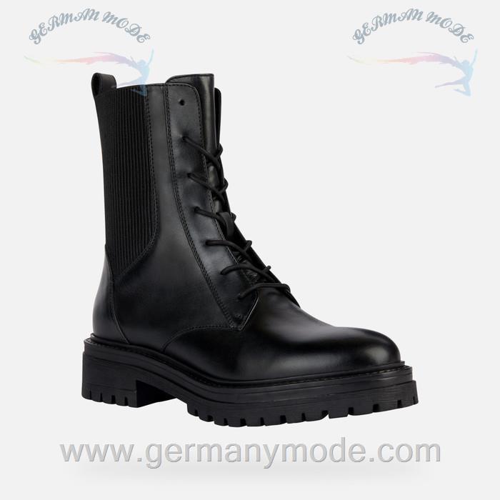 نیم بوت زنانه جی اوکس ایتالیا GEOX BIKER-STIEFELETTEN Iridea Dame Schwarz