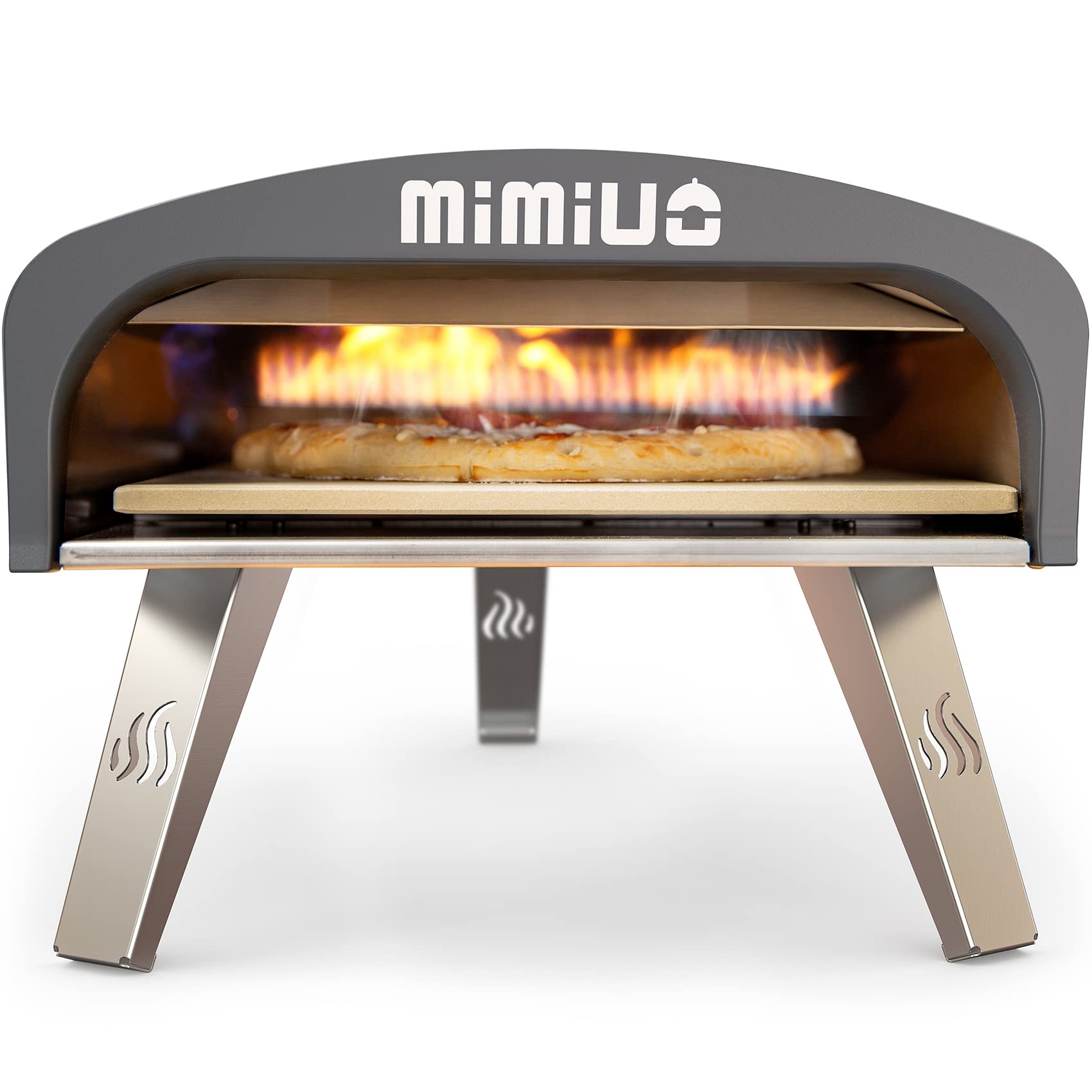 خرید از آمازون - Mimiuo Gas Pizzaofen mit Pizzastein und Pizzaschaufel, Pizza Ofen für Garten,Outdoor, Gas Pizza Oven,schwarz