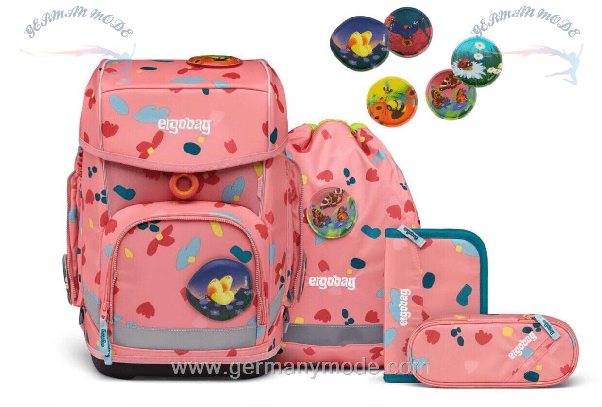 ست 5 تایی کوله پشتی مدرسه 19 لیتر کوله ورزشی جامدادی دخترانه ارگوبگ ergobag Cubo Set (2023) ZitronenfaltBär