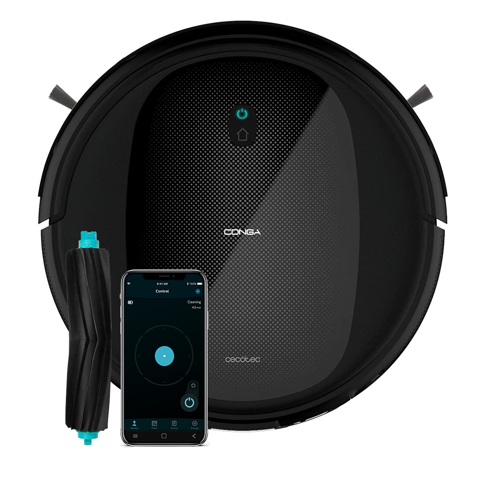 جارو رباتیک سکوتک اسپانیا Cecotec Conga Flash Conga دقیقه کارکرد 160، ۲۱۰۰ پاسکال، ۳ سطح قدرت و شستشو، برس مخصوص حیوانات خانگی، ۶ حالت و برنامه