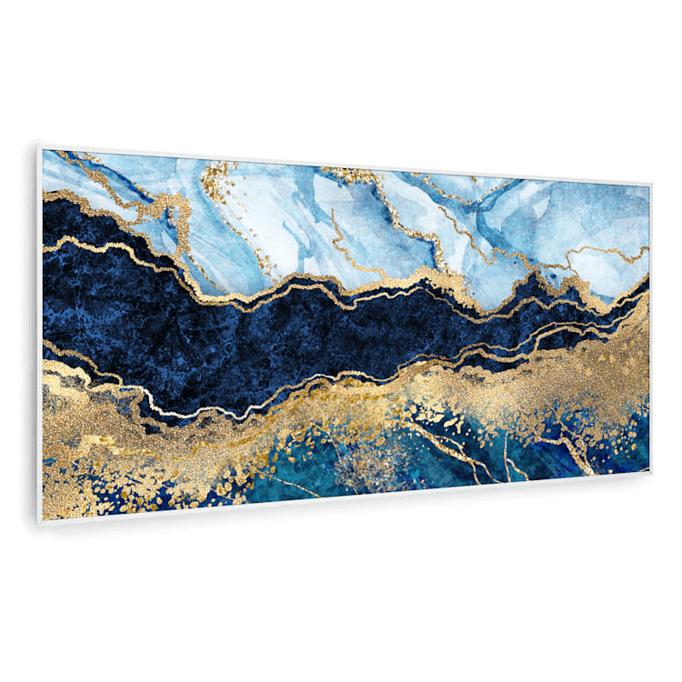 بخاری مادون قرمز هوشمند کلارشتاین آلمان Klarstein Wonderwall Air Art Smart Infrarotheizung Blauer Marmor weiber Rahmen120 x 60 cm