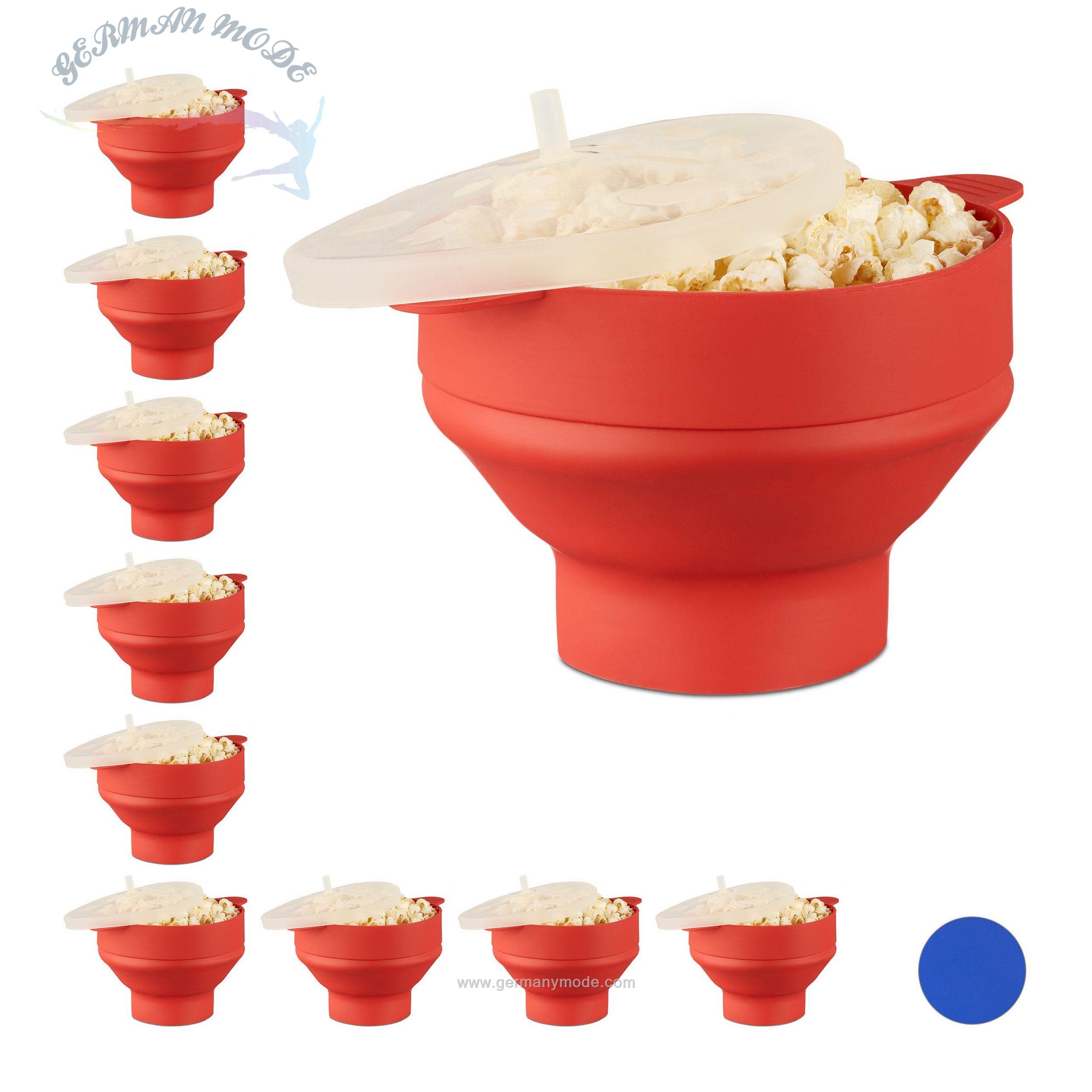 پاپ کورن ساز 10 عددی سیلیکون برای مایکروویو ریلکس دیز relaxdays Popcornmaschine 10 x Popcorn Maker Silikon rot