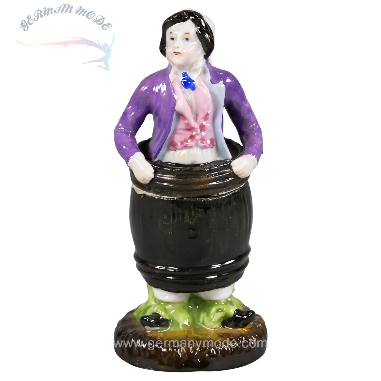 مجسمه دکوری چینی آنتیک قدیمی German Porcelain Figural Container circa 1870