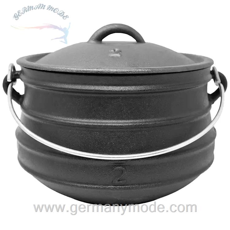 قابلمه 6 لیتری ته گرد کلارشتاین آلمان Klarstein Beefalo Potjie Schmortopf Größe M Potjies, Gusstopf Schwarz