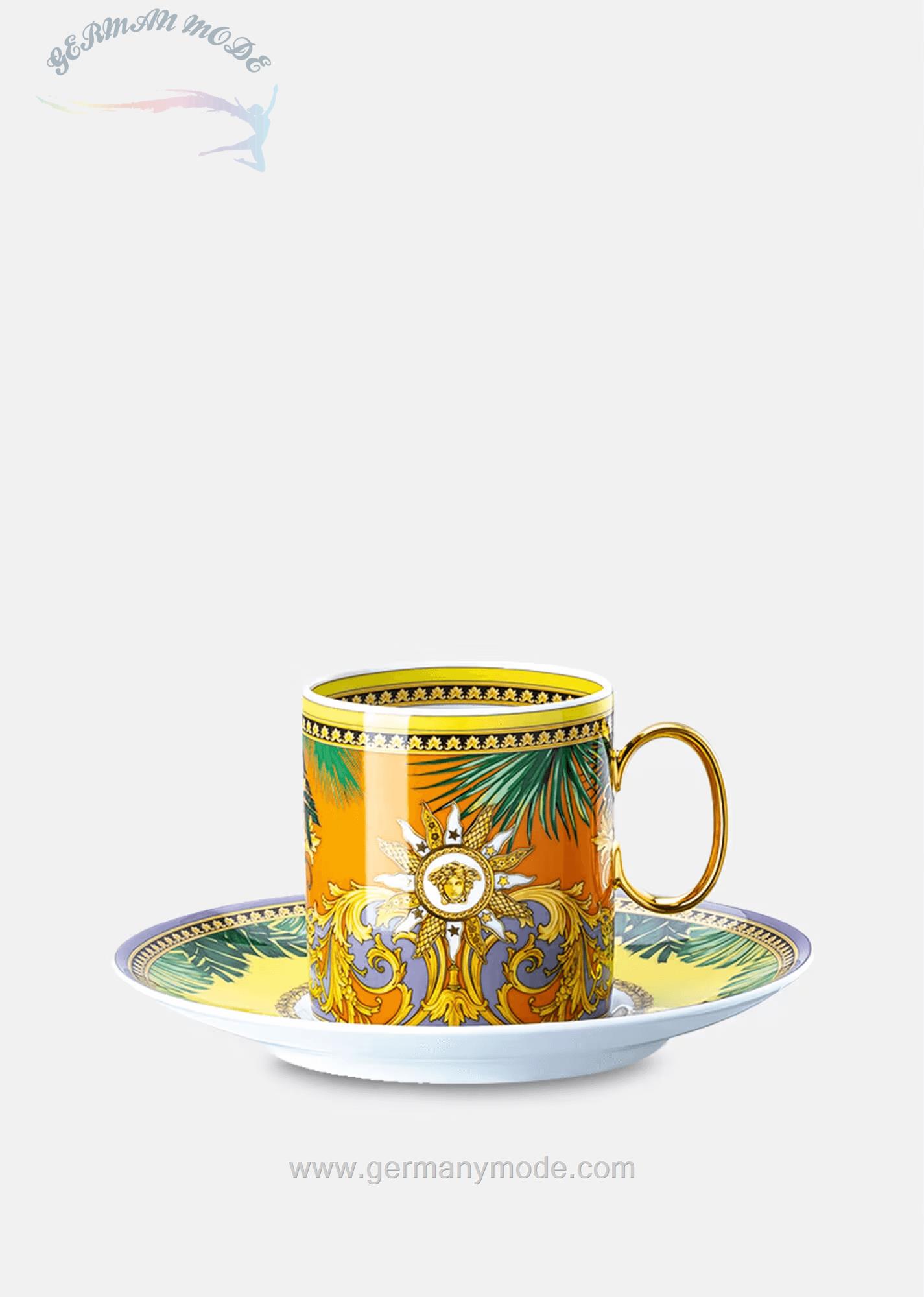 فنجان نعلبکی اسپرسو ورساچه ایتالیا VERSACE JUNGLE ANIMALIER KAFFEESERVICE