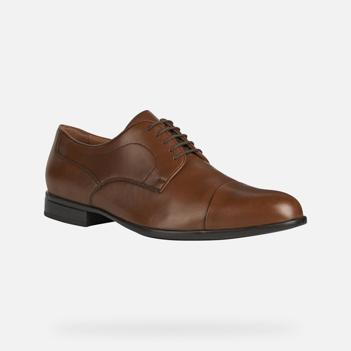 کفش مردانه جی اوکس ایتالیا GEOX LEDERSCHUHE Iacopo Herr Cognac