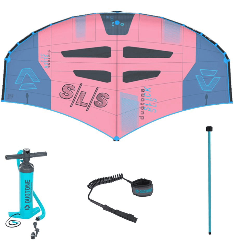 ست کایت فویل پا بند مینی بوم پمپ باد دوتون DUOTONE SLICK SLS 2022 COMPLETE WITH BOOM, PUMP, and LEASH Red/Blue