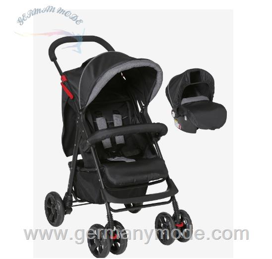 کالسکه و کریر کودک ورت فرانسه Vertbaudet Kombi-Kinderwagen Primacity- Babyschale Primasit - schwarz/grau