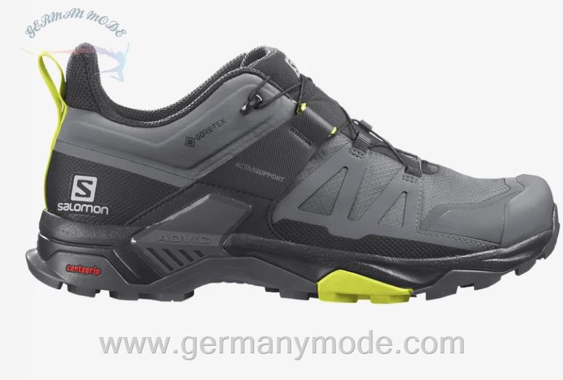 کتانی پیاده روی مردانه سالامون فرانسه SALOMON X ULTRA 4 GORE-TEX Hiking-Halbschuhe Herren Quiet Shade / Black / Evening Primrose)