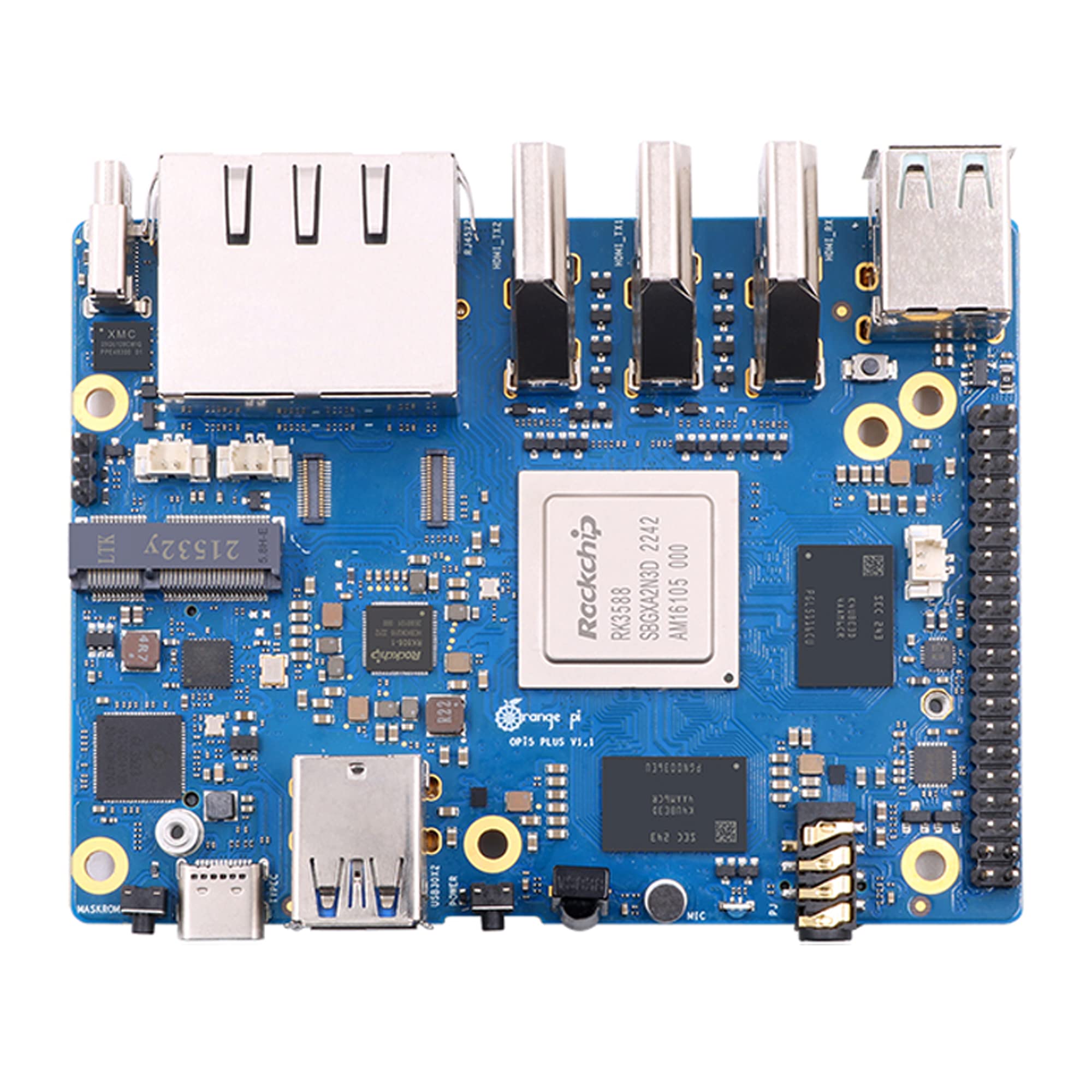 خرید از آمازون - ODSS Orange Pi 5 Plus 16GB RAM کامپیوتر تک برد RK3588 PCIE Modul Externes WiFi-BT SSD 8K Orange Pi5 Plus Demo Development Board (16GB RAM) 16GB RAM