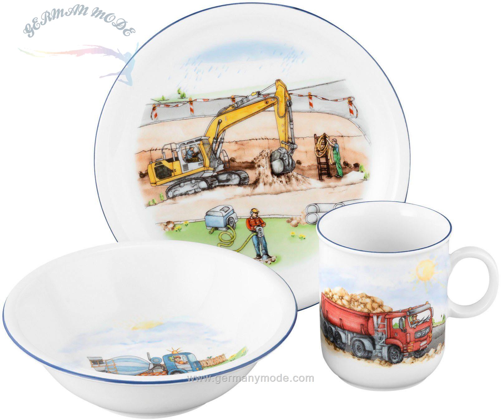 سرویس غذاخوری چینی بچگانه 3 پارچه سلتمن ویدن آلمان Seltmann Weiden Kindergeschirr-Set Compact (3-tlg), Porzellan, schlicht und dezent