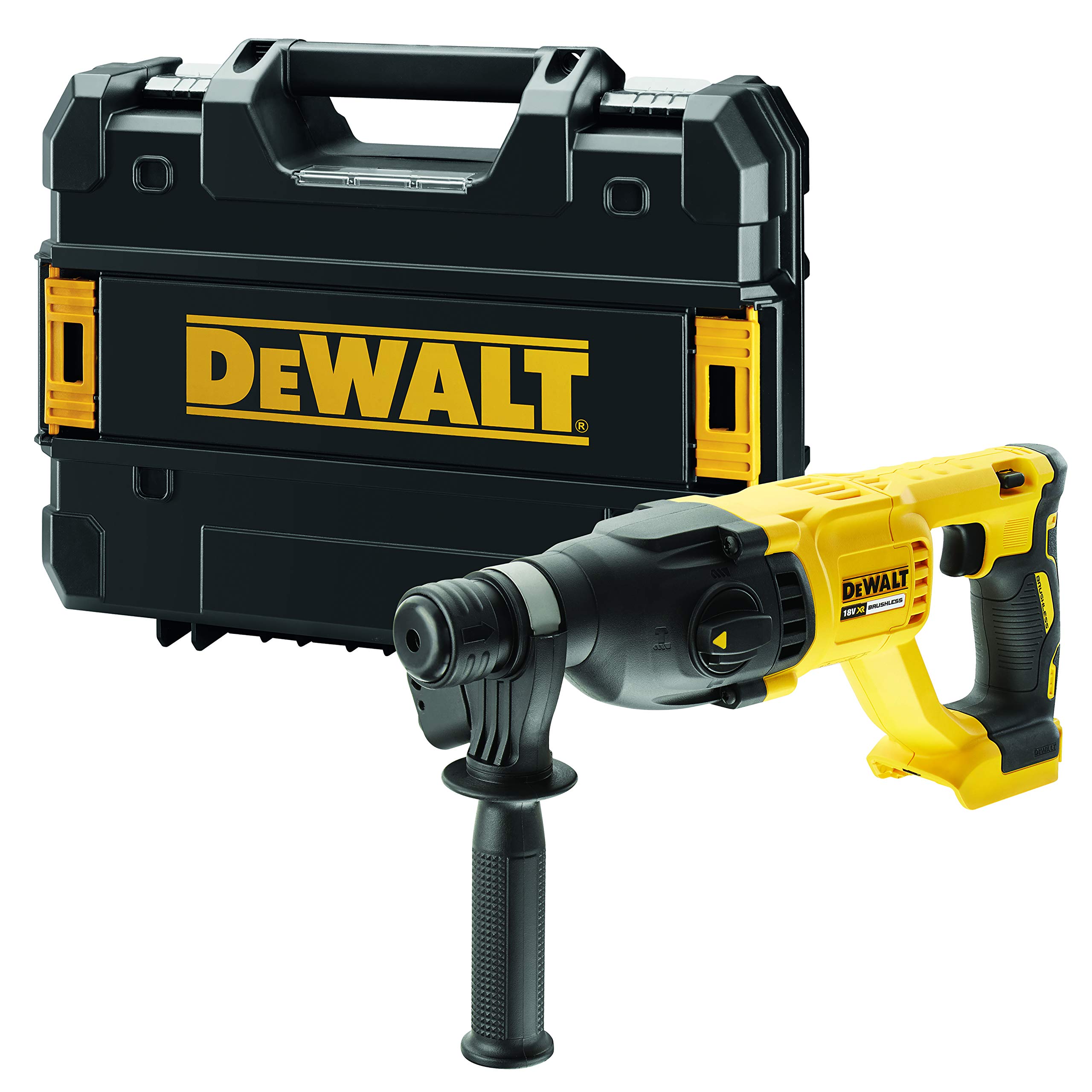 خرید از آمازون - دریل چکشی DEWALT 18V XR براشلس 26 میلی متری SDS-Plus - واحد برهنه (بدون باتری یا شارژر)، نقره ای فلزی، تکی DCH133NT