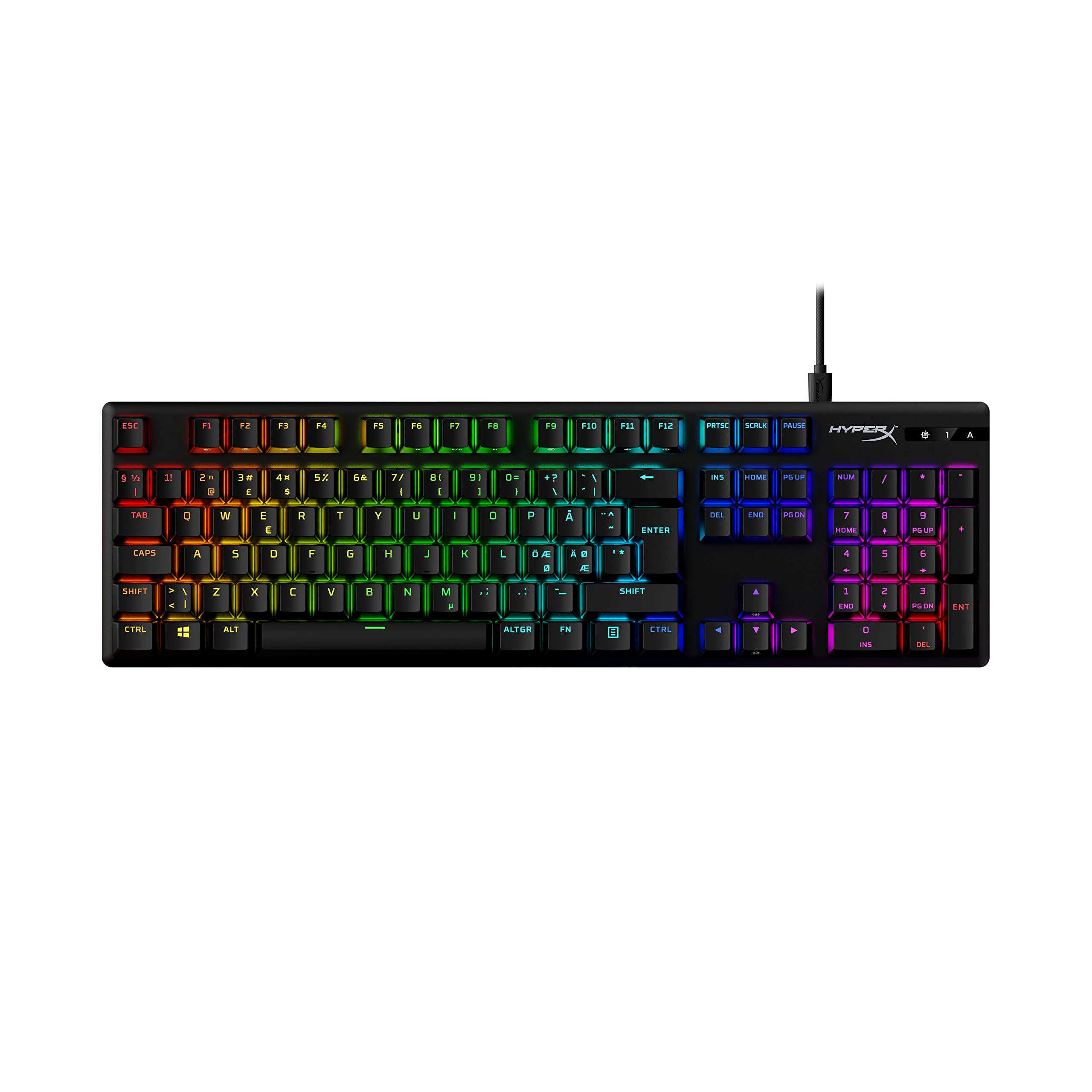 خرید از آمازون - صفحه کلید بازی مکانیکی HYPERX Alloy Origins PBT، کلیدهای PBT، کلیدهای RGB، سوئیچ های مکانیکی، سوئیچ ها، جمع و جور، قابل حمل، محفظه آلومینیومی مقاوم، پاها، مشکی، صفحه کلید تک سایز مشکی تک سایز HyperX Aqua