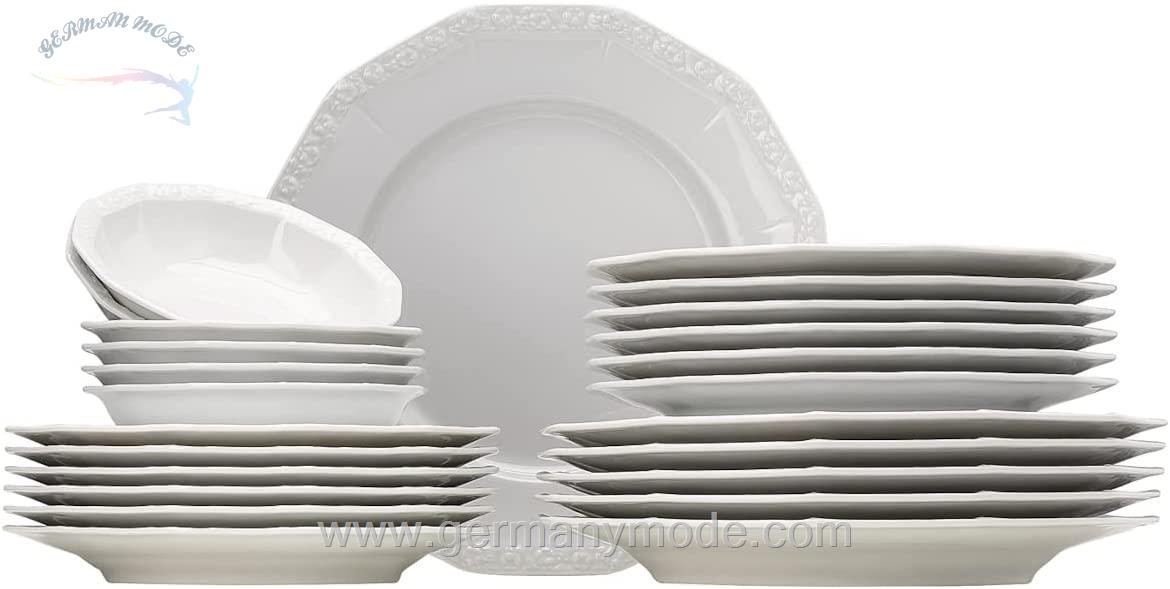 سرویس غذاخوری چینی ماریا 24 پارچه 6 نفره روزنتال آلمان Rosenthal Geschirr-Set Maria weiß (24-tlg.)