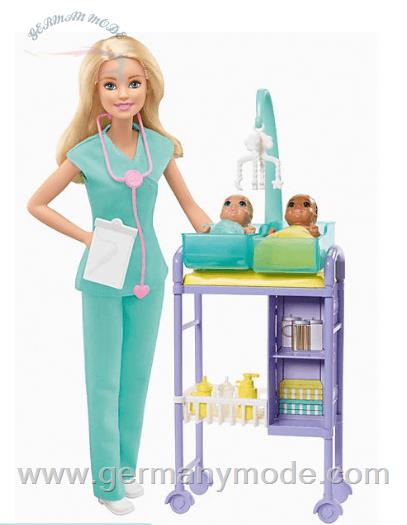 عروسک باربی متخصص اطفال Mattel Barbie Kinderärztin Puppe (blond) und Spielset