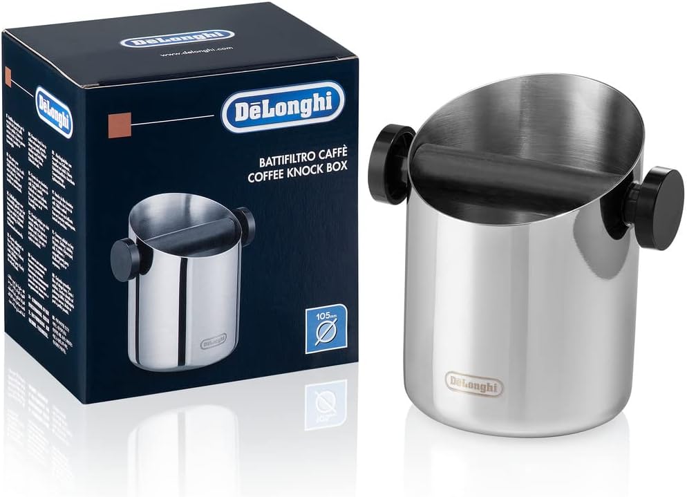 ظرف اسپرسو ساز پرتافیلتر دلونگی DeLonghi DLSC059، برای پورتافیلتر اسپرسو، جعبه جداکننده تفاله قهوه، لوازم جانبی دستگاه قهوه برای باریستا در خانه، ظرف کوبنده ساخته شده از فولاد ضد زنگ تکی
