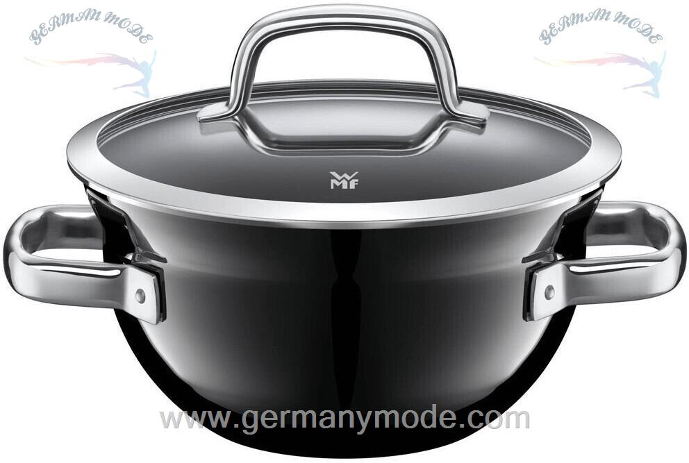 قابلمه 20 سانت درب شیشه ای وی ام اف آلمان WMF Fusiontec Mineral Kochschüssel 20 cm Black
