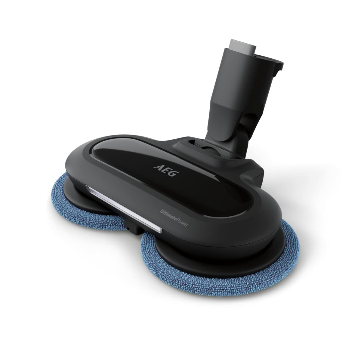نازل تی AEG AZE157 UltimatePower برای جاروبرقی بی‌سیم AEG 8000 (نازل برای تمیز کردن مرطوب کارآمد، عملکرد پاک کردن، 2 پد تمیزکننده چرخشی، بطری اسپری آب، چراغ جلوی LED، مشکی)، AZE159