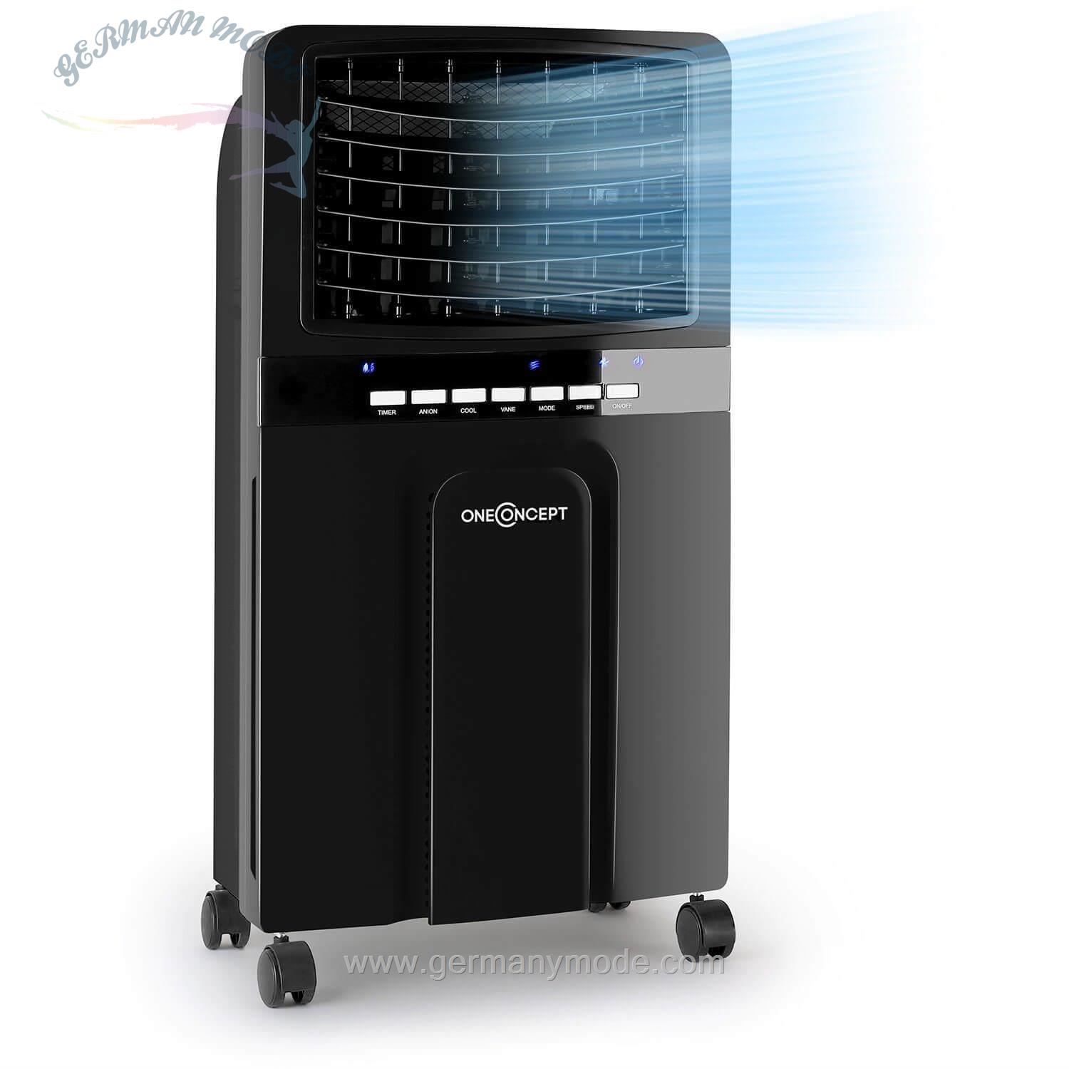 کولر آبی فن رطوبت ساز ریموت دار محفظه یخ دار وان کانسپت ONECONCEPT Ventilatorkombigerät Baltic Red 3-in-1 Luftkühle