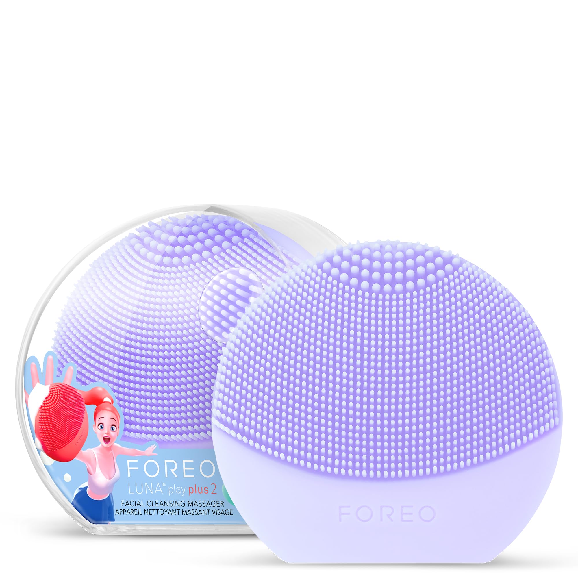 خرید از آمازون - FOREO LUNA play plus 2 - برس پاک کننده صورت - پاک کننده عمیق صورت 1 دقیقه - لوازم جانبی سفر - ماساژور صورت سیلیکونی - ملزومات تعطیلات - فوق العاده بهداشتی - انواع پوست - من شما را یاسی می کنم! LUNA Play Plus I Lilac you