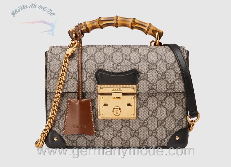 کیف دستی زنانه گوچی ایتالیا GUCCI Kl. Padlock GG Schultertasche mit Bambusgriff ‎603221 9U8YG 9861