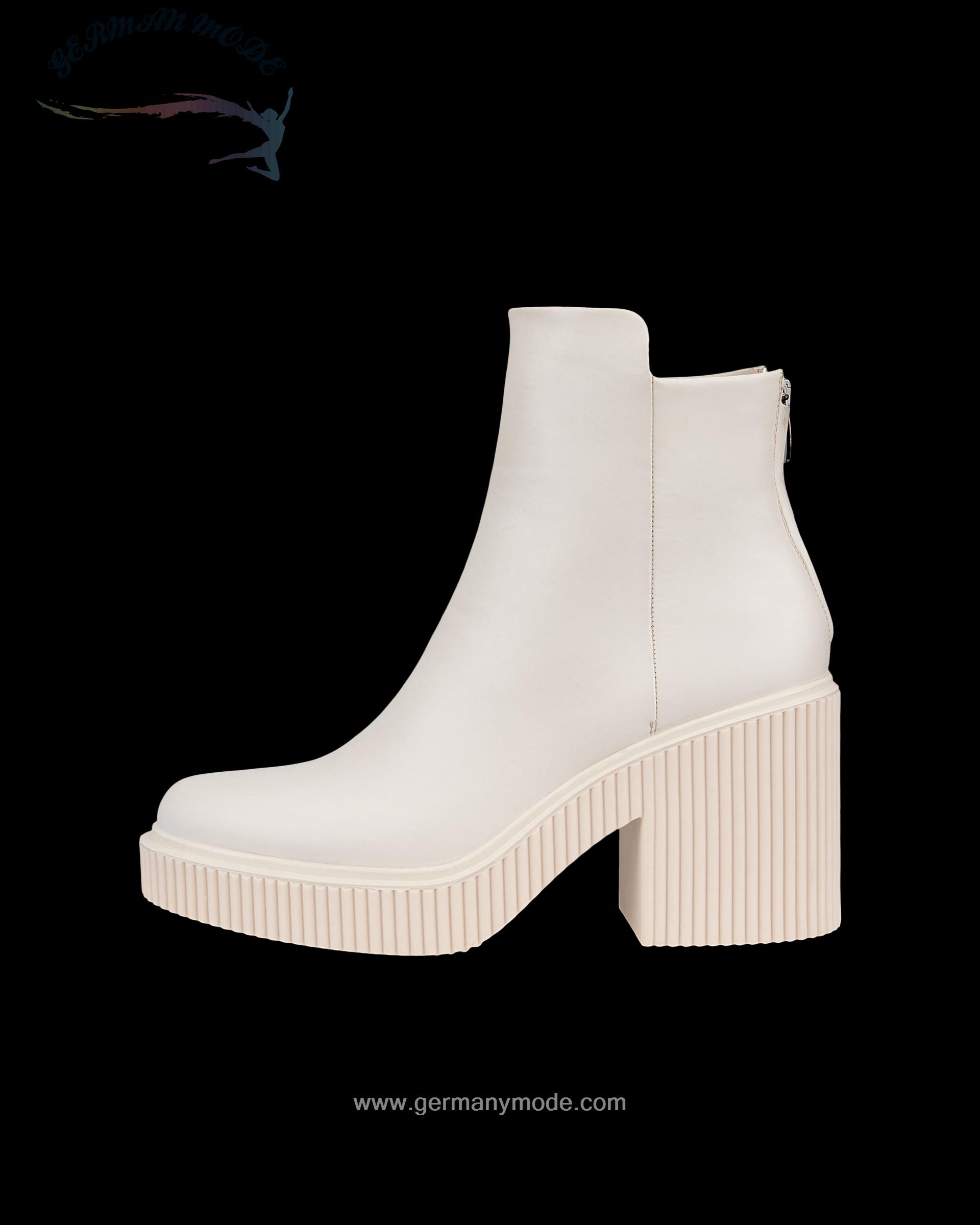 نیم بوت زنانه اکو دانمارک ECCO FLUTED HEEL Damen Ankle Boot aus Leder Beige