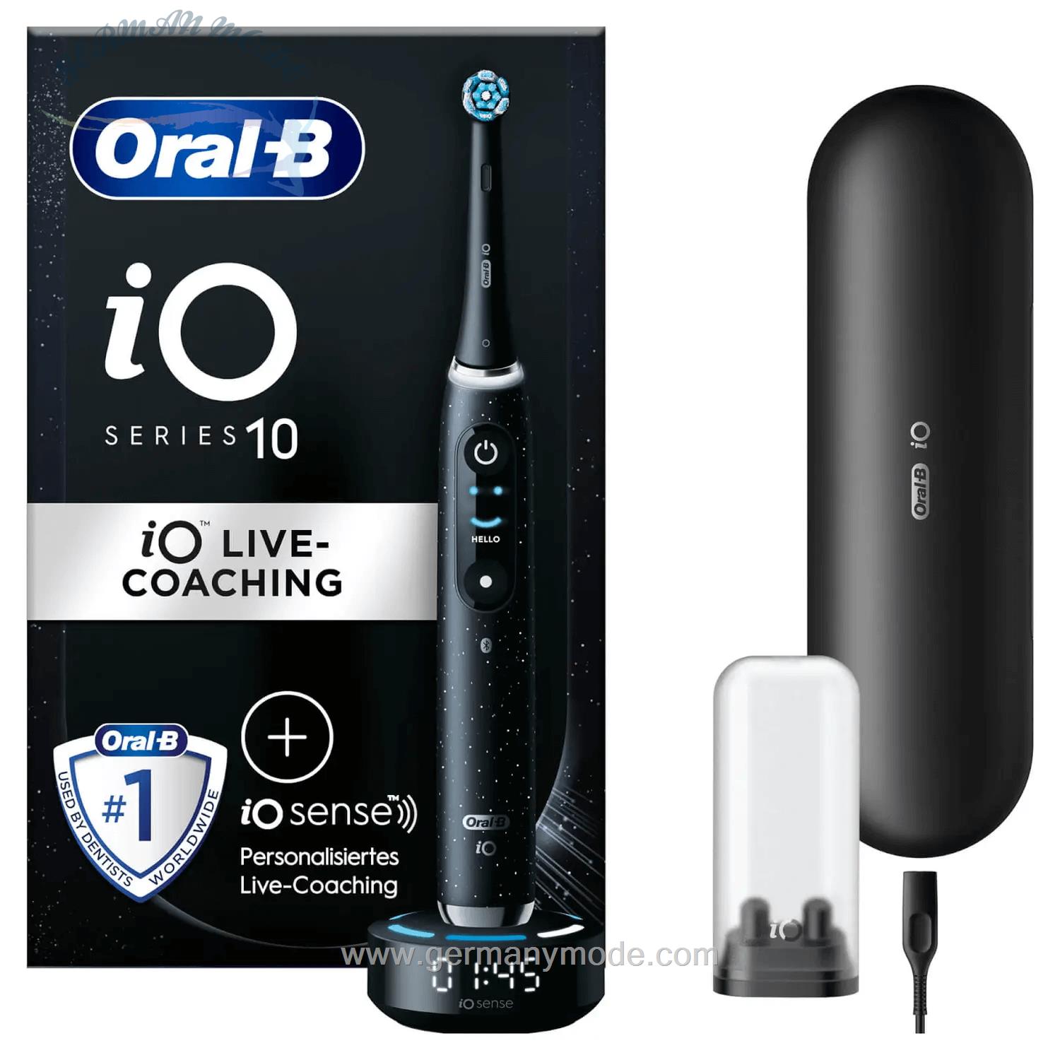 مسواک برقی اورال بی آمریکا Oral-B iO Series 10 Elektrische Zahnbürste, Lade-Reiseetui, Cosmic Black