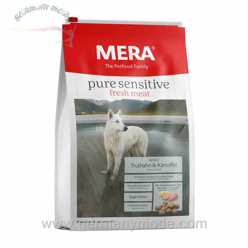 غذا خشک سگ میرا آلمان Mera Pure Sensitive fresh meat Adult Truthahn -Kartoffel