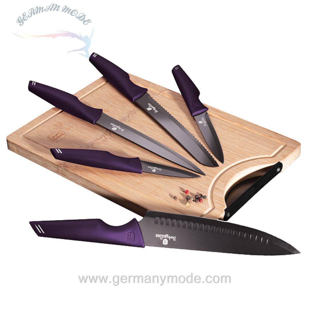 ست چاقو تخته برش بامبو برلینگر هاوس مجارستان BERLINGER HAUS KNIFE SET / BAMBOO CUTTING BOARD BH-2832 PURPLE