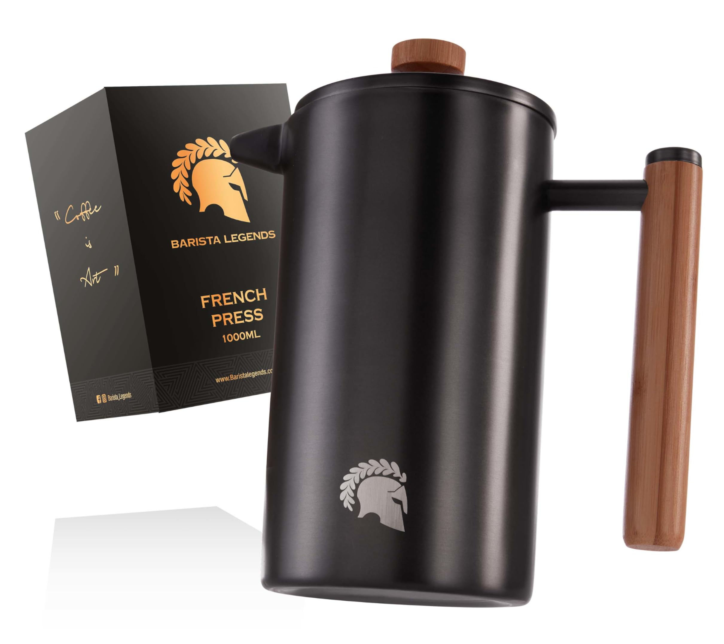 قهوه ساز فرنچ پرس پرس ترمو قهوه از فولاد ضد زنگ Barista Legends French Press (600 میلی لیتر) - قهوه ساز دو جداره برای قهوه فیلتر تازه طولانی تر - همچنین به عنوان قهوه ساز هنگام کمپینگ مناسب است!