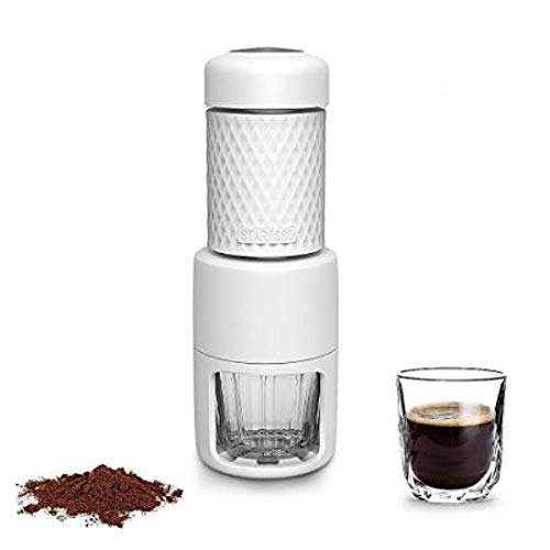 خرید از آمازون - راهنمای دستگاه قهوه ساز قابل حمل STARESSO Handpresso Machine with Espresso Coffee Capsules Cappuccino Quick Cold Brew All-in-One for Home Office Travel Outdoor Camping E-white