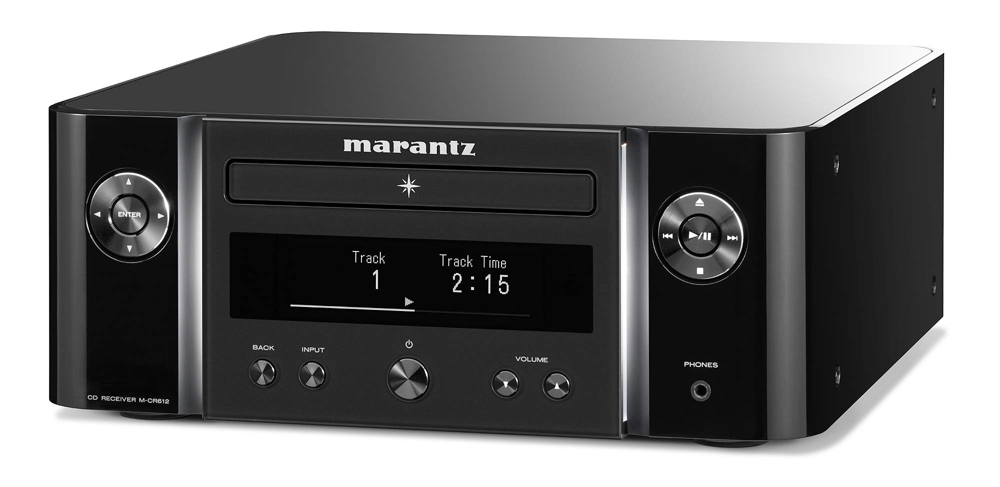 سیستم صوتی های‌فای Marantz Melody X (M-CR612)، پخش‌کننده سی‌دی، رادیو DAB+، پخش موسیقی، HEOS Multiroom، بلوتوث و AirPlay 2، سازگار با الکسا، ۲ ورودی اپتیکال تلویزیون، مشکی
