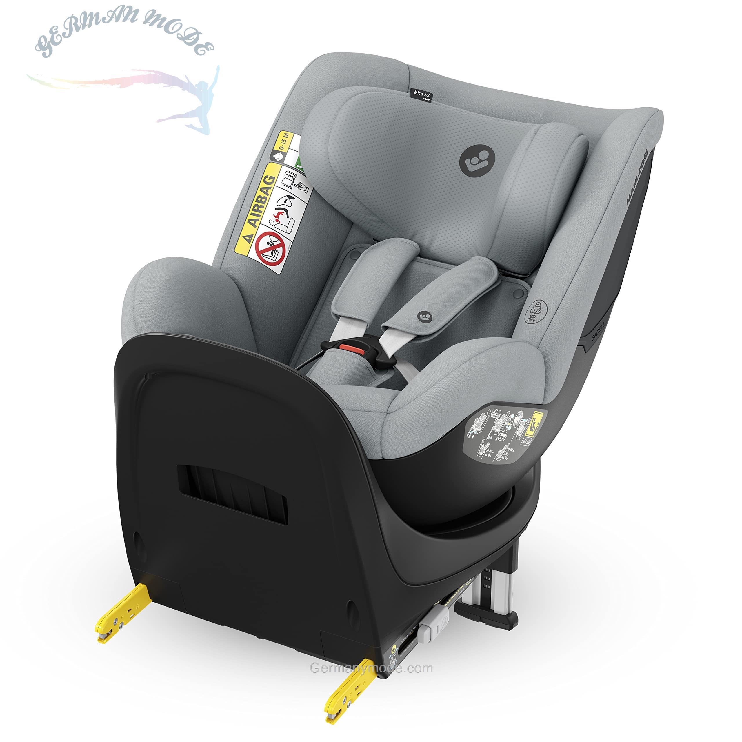 صندلی ماشین کودک مکسی کوزی آلمان Maxi-Cosi Mica Eco i-Size، چرخش 360 درجه، 3 ماه تا 4 سال (61 تا 105 سانتی متر)، صندلی ماشین کودک i-Size، 5 حالت درازکش، تکیه گاه قابل تنظیم، محافظ ضربه جانبی