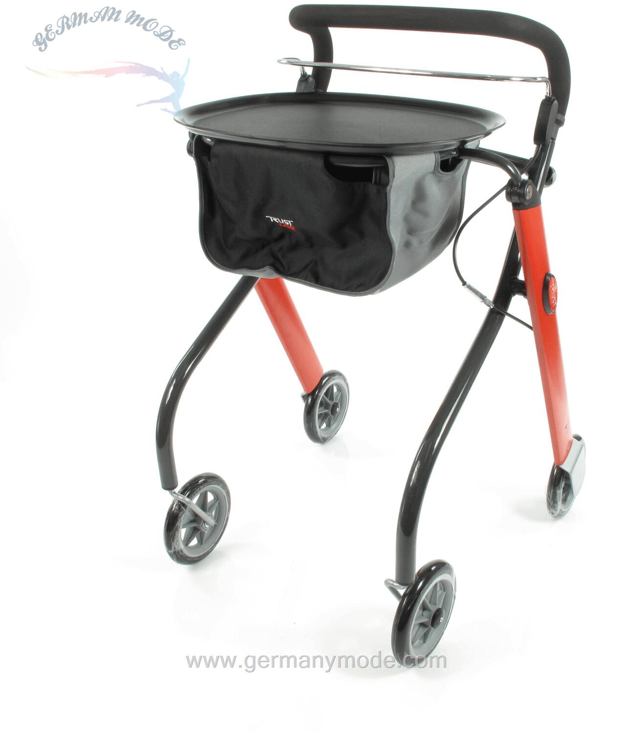 واکر ویلچر رولاتور تاشو تراست Trust Care Indoor Rollator Let s Go rot/grau