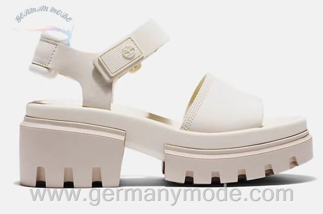صندل زنانه تیمبرلند آمریکا TIMBERLAND EVERLEIGH ANKLE STRAP SANDAL FOR WOMEN IN WHITE
