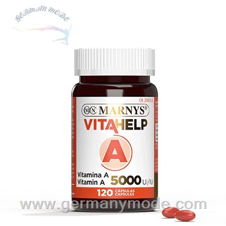 کپسول مکمل غذایی ویتامین A 5000 تقویت زیبایی پوست مارنیس اسپانیا MARNYS Vitamin A 5000 IU VITAHELP Line MN805