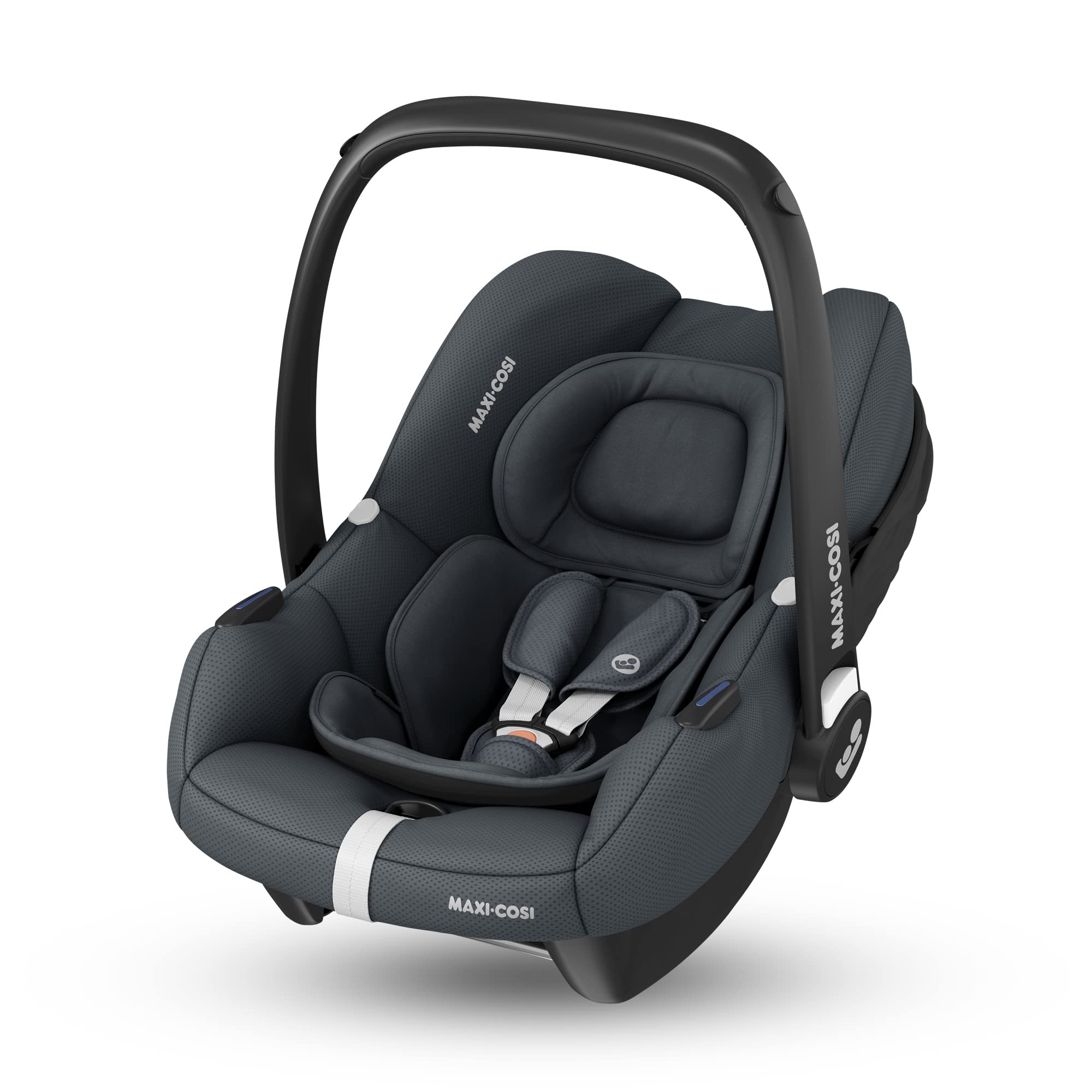 صندلی ماشین کودک مکسی کوزی آلمان Maxi-Cosi CabrioFix i-Size، صندلی ماشین نوزاد، 0-12 ماه، حداکثر. 12 کیلوگرم، صندلی ماشین i-Size سبک وزن (3.2 کیلوگرم)، سایبان خورشیدی، صندلی روکش دار، برای بسیاری از کالسکه های Maxi-Cosi، Essential Graphite