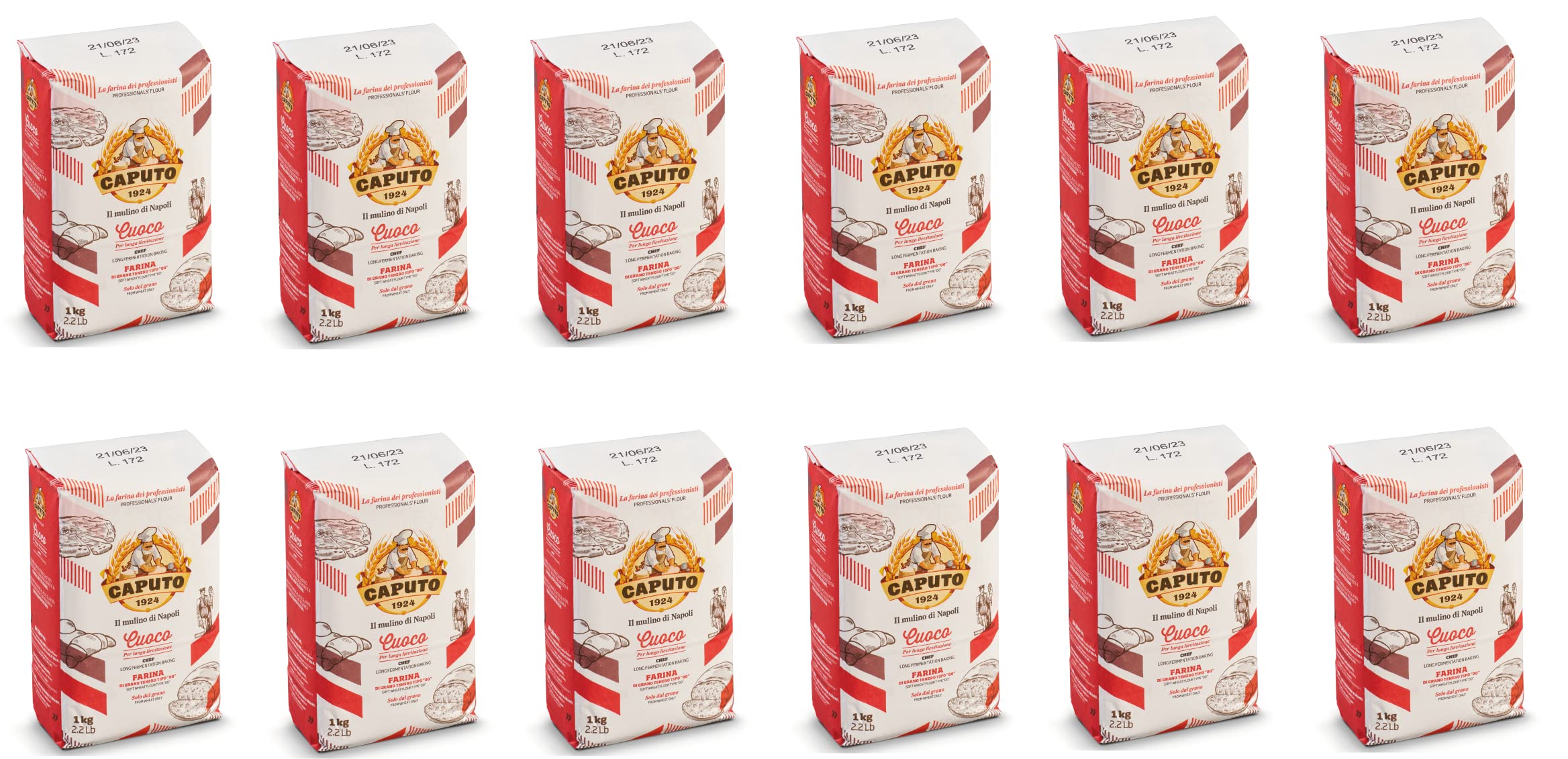 خرید از آمازون - آرد 12×1 کیلوگرمی Caputo Cuoco "Chef's Flour" Type 00 Pizzamehl Sparpack 1 kg (12er Pack)