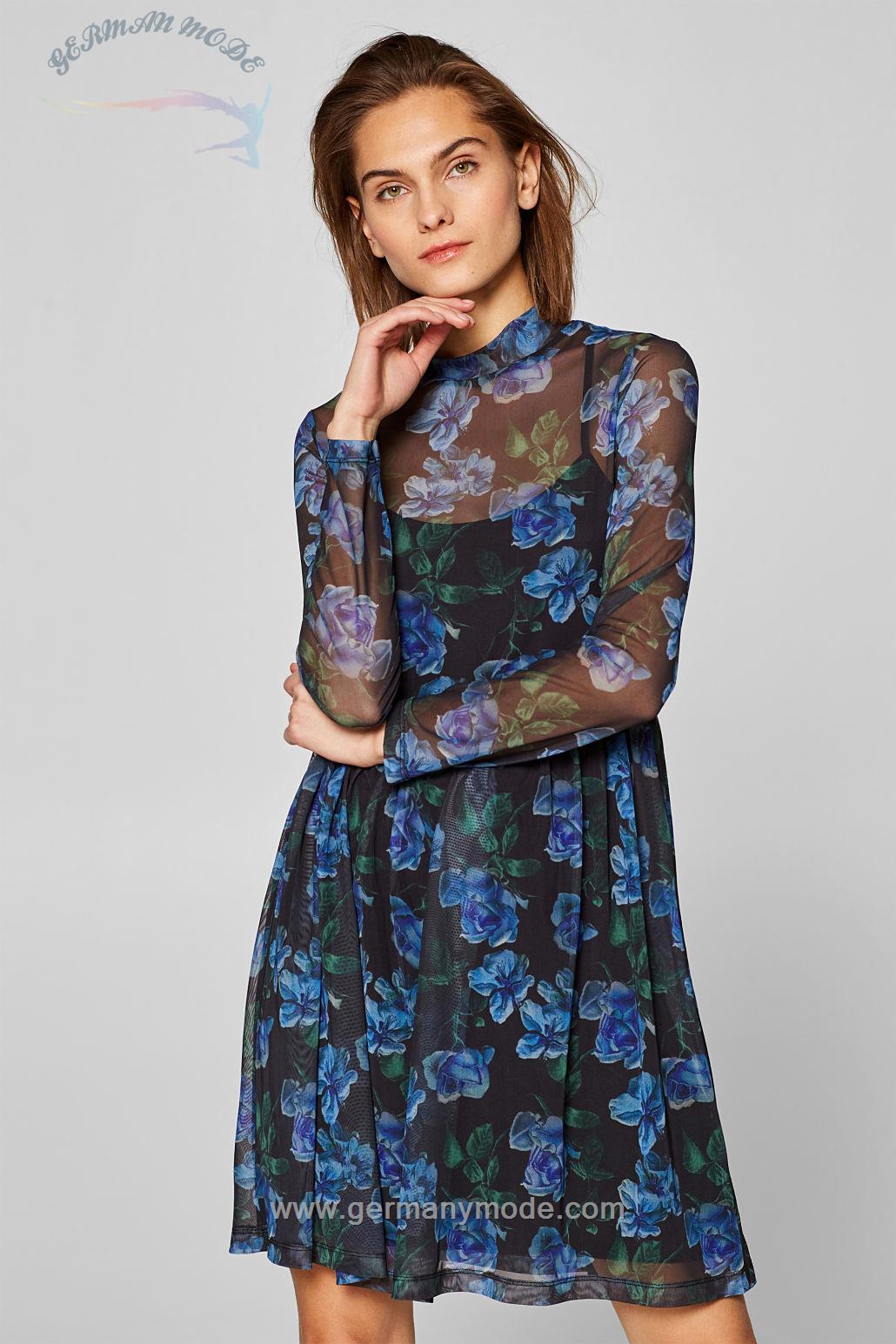 لباس مجلسی زنانه اسپریت (آمریکا) Mesh-Kleid mit Rosen-Print