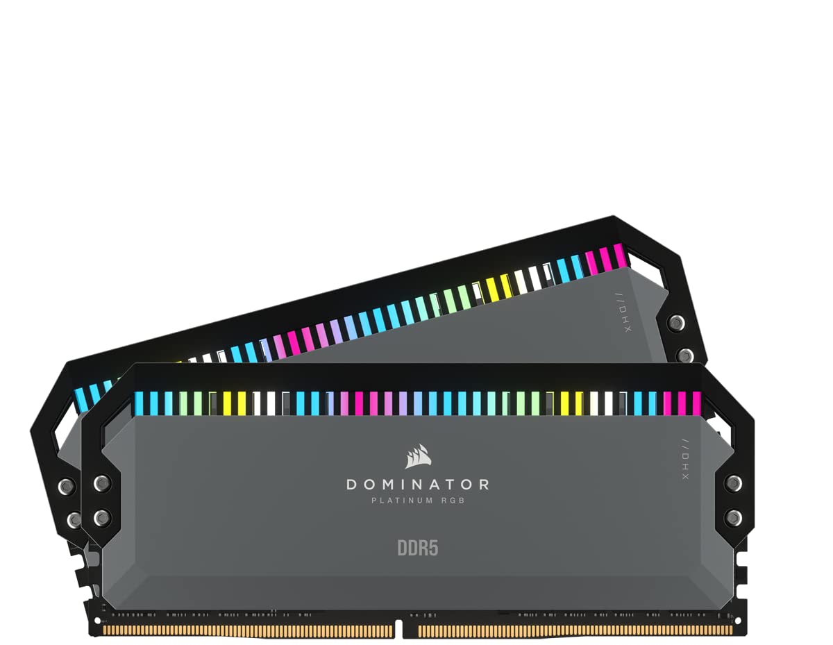 خرید از آمازون - Corsair DOMINATOR PLATINUM RGB DDR5 RAM 64GB (2x32GB) 6000MHz CL40 AMD EXPO iCUE Kompatibel Computer Speicher - Grau (CMT64GX5M2B6000Z40)