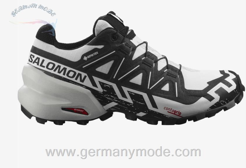 کتانی تریل رانینگ دو کوهستان زنانه سالامون فرانسه SALOMON SPEEDCROSS 6 GORE TEX Trailrunning Schuhe Damen White Black Lunar Rock