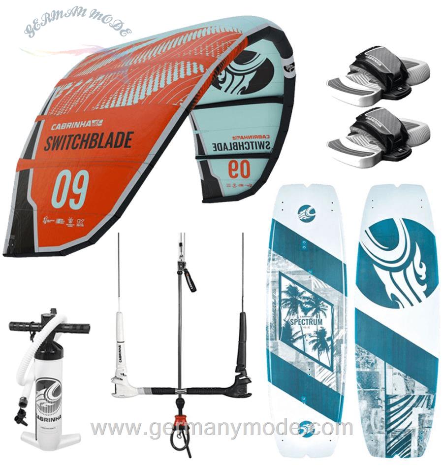 ست کایت 9 متر برد کایت کنترل بار دستگیره پمپ باد کابرینها CABRINHA SWITCHBLADE 9M + SPECTRUM 2022 KITESURF COMPLETE PACKAGE C3 Teal/Red