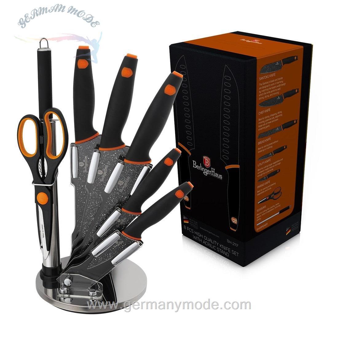 ست چاقو آشپزخانه 8 پارچه برلینگر هاوس مجارستان BERLINGER HAUS 8-PIECE KNIFE SET BH/2117 GRANITE DIAMOND LINE