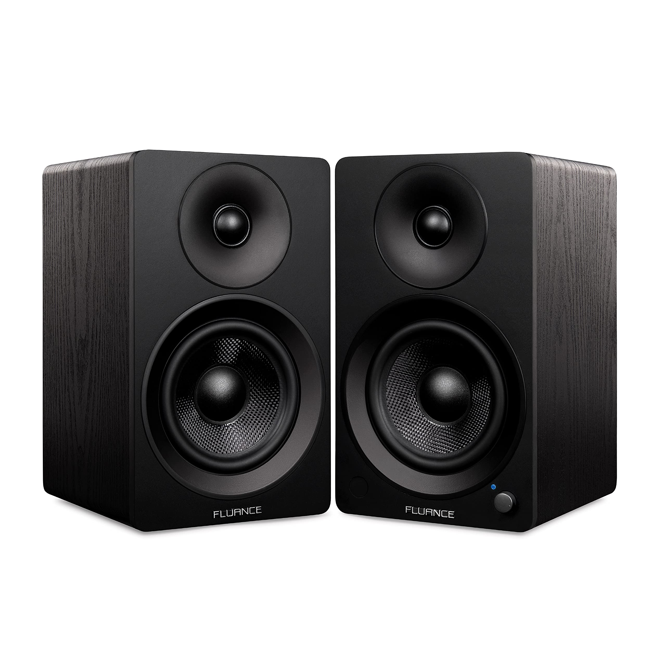 خرید از آمازون - Fluance Ai41 Powered 2-Way 2.0 Stereo Bookshelf Speakers with 5" Drivers, 90W Amplifier for Turntable, TV, PC and Bluetooth 5 Wireless Music Streaming with RCA, Optical & Subwoofer Out (Black Ash)