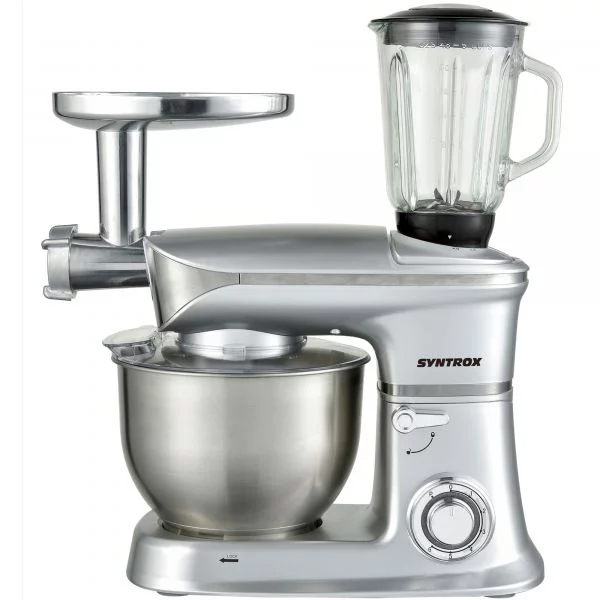 غذا ساز همه کاره سینتروکس آلمان Syntrox Küchenmaschine Miatrix Fleischwolf Mixer 6/5 Liter Farbwahl silber